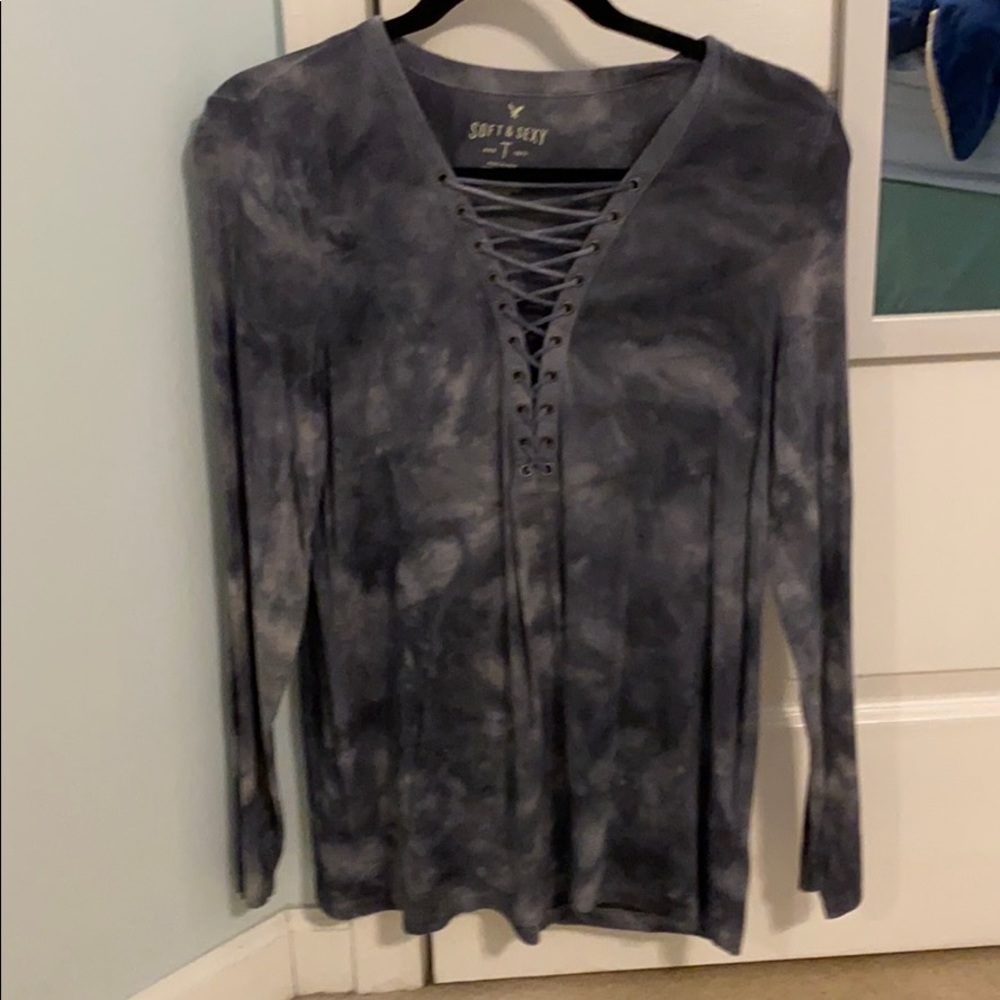 American Eagle Crossed Tie Down Long Sleeve